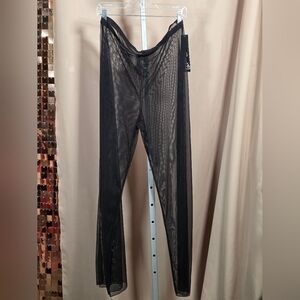 NWT Sympli Black Mesh Wide Leg Pants Size 14